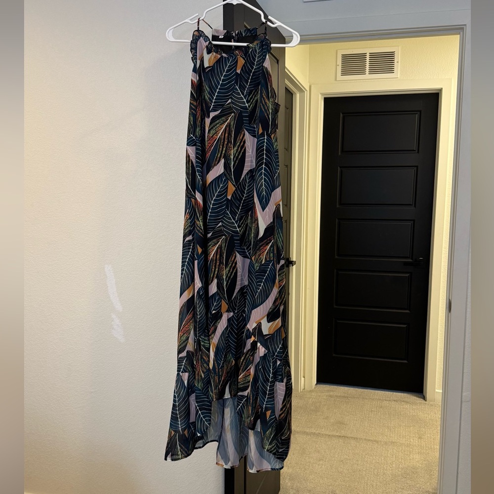 Multicolor Leaf Print Dress